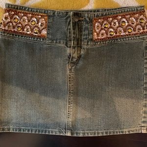 Express beaded denim mini skirt - size 5/6